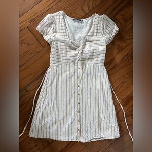 Abercrombie Tie Front Mini Dress Small Red White Striped Summer Cute